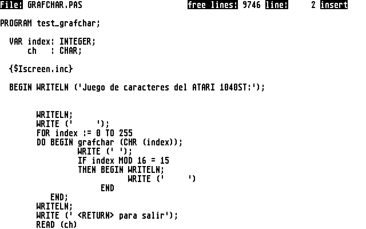 Turbo GEMDOS Pascal atari screenshot